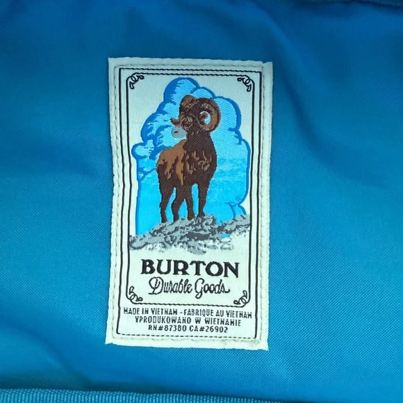 Burton Blue and Black Backpack with Geometric Design RARE PATTERN - Picture 5 of 5